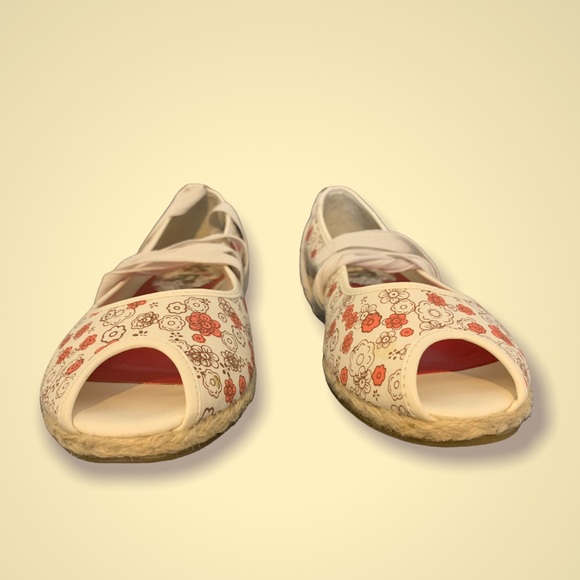 Floral Peep-toe Ballet Flat Size 7 - Picture 3 of 7